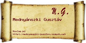 Mednyánszki Gusztáv névjegykártya
